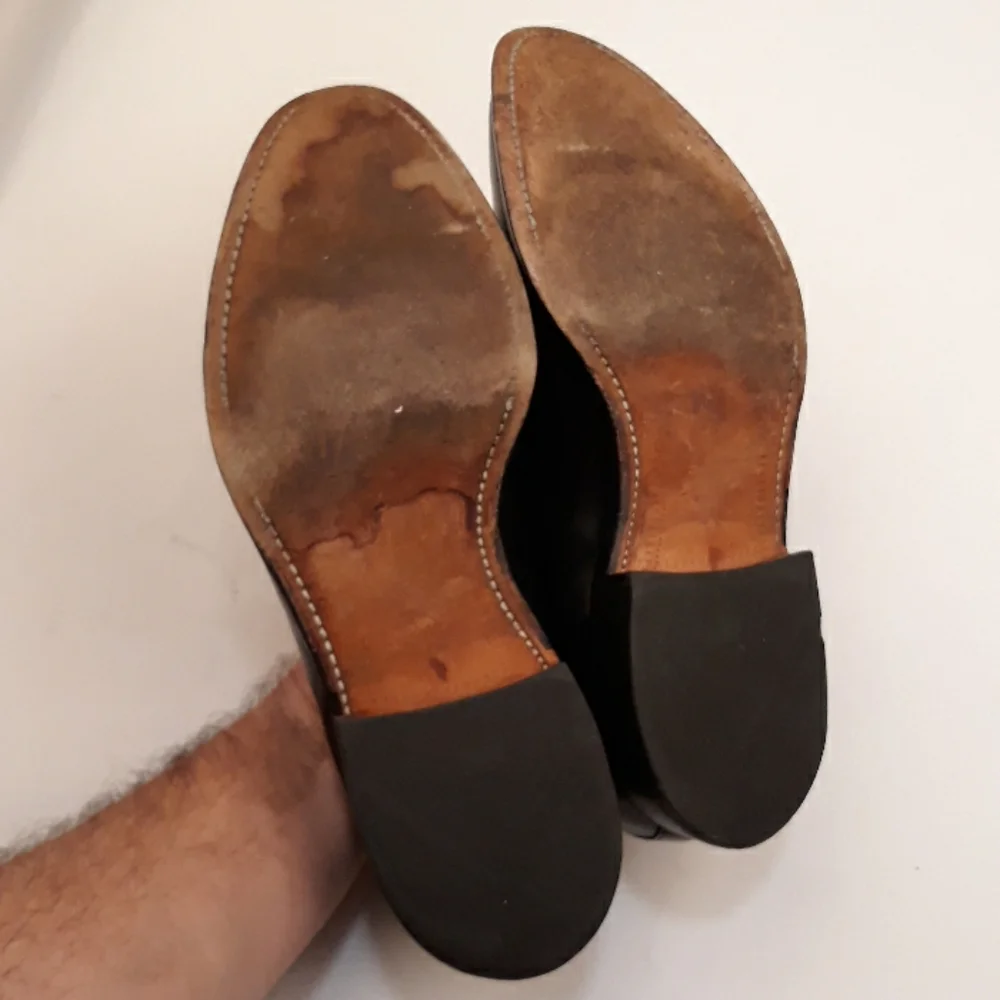 ALLEN EDMONDS Manchester Black Leather 9.5 D Mens Tassel Loafers‎